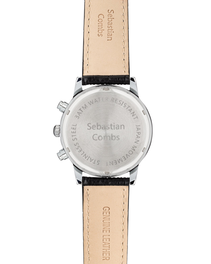 GOLD CASE - BLUE FACE - BROWN STRAP WATCH